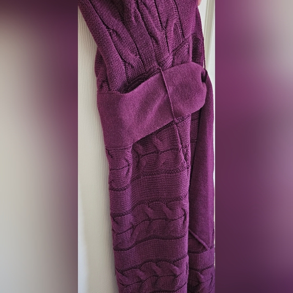 NWT Jessica Simpson Purple Knit Sweater Dress w/ Waist Tie - Picture 5 of 15